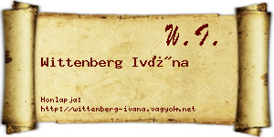 Wittenberg Ivána névjegykártya